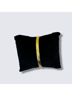 Our Spare Change 18K Gold Plated Floral Engraved Cuff Bracelet 6.5" Adjustable E